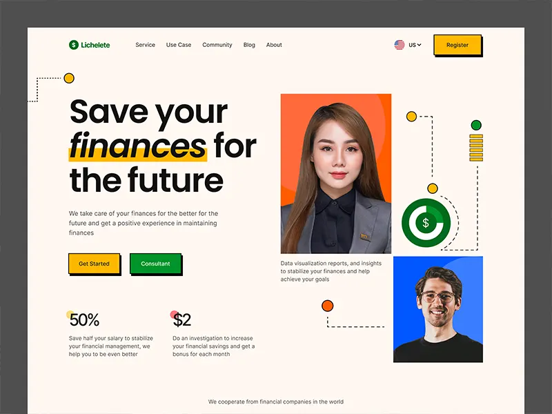 Finance Agency Landing Page UI Design